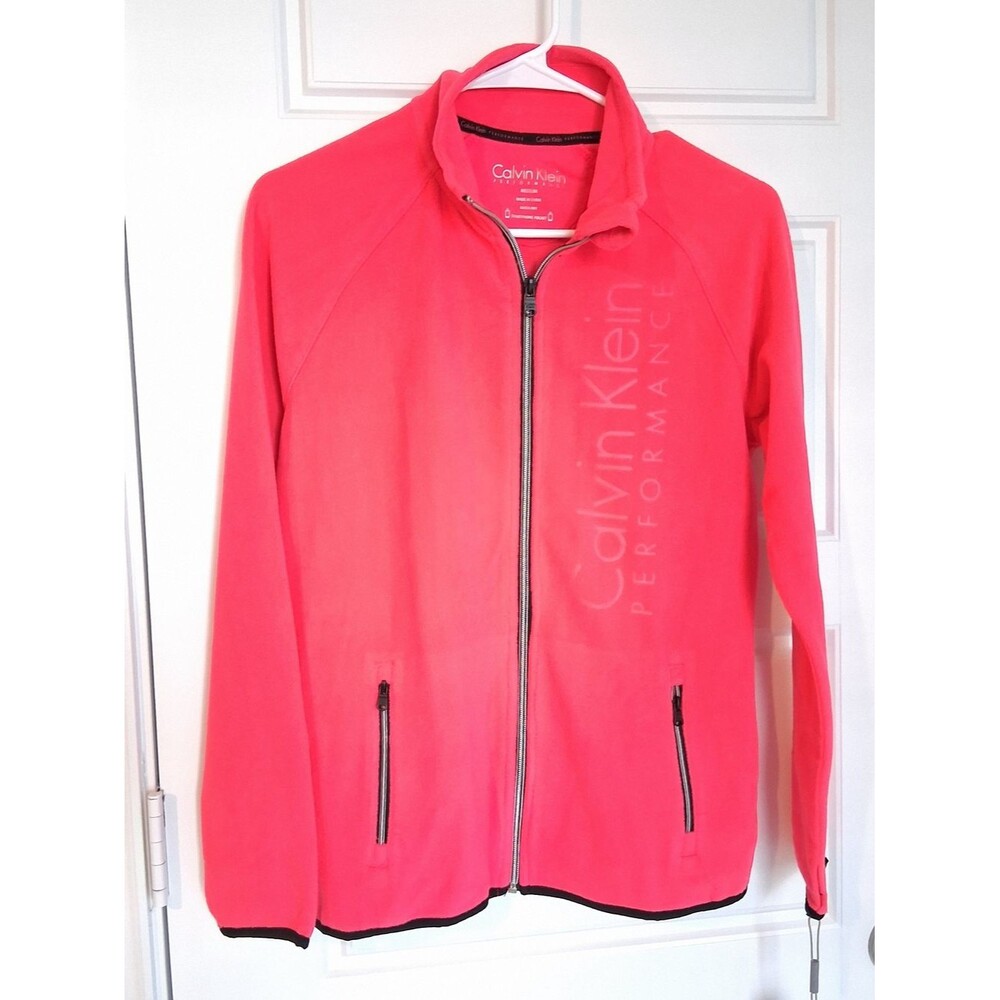 Calvin Klein Performance Women's Coral Pink Zip-Front Jacket